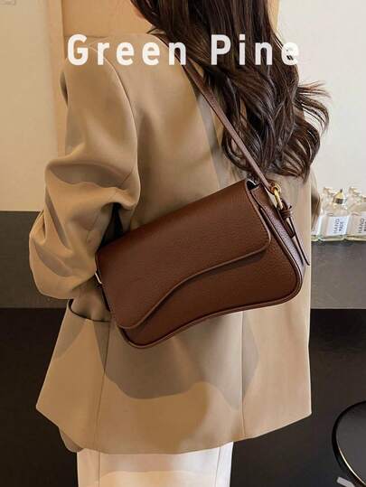 New Versatile Casual Minimalist Solid Color Shoulder Bag