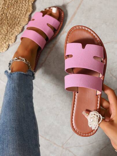 Ximi Ruo New Spring & Summer Women Fashion Casual Strap Outdoor Sandals, Comfortable Flat Slip-On Beach Slide Slippers