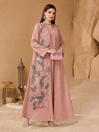 Layrah Customized Embellished Patchwork Women Loose Fashion Elegant 2 Pieces Set